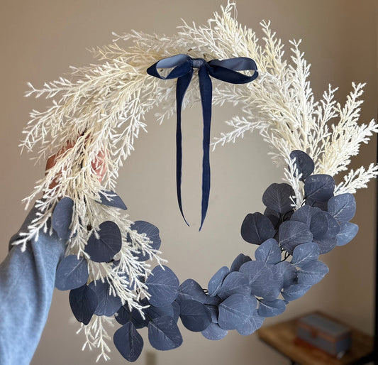 Pampas & Blue Eucalyptus Wreath