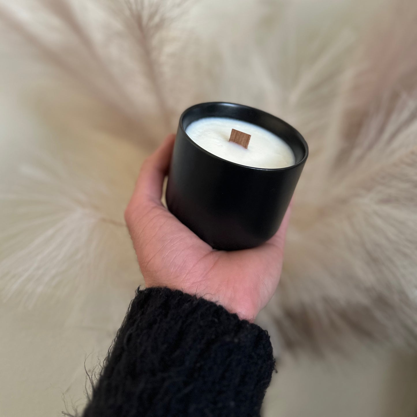 Minimalist Black Ceramic Candle