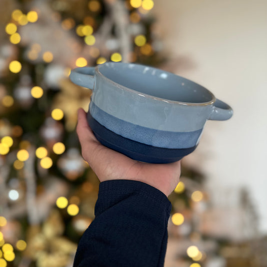 4 Wick Handled Pot Candle - Blue